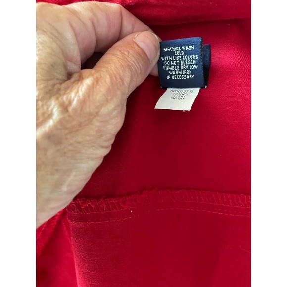 Gap Womens Button-Up Denim Jean Jacket Long Sleeve Chest Pockets Size S Red - Picture 7 of 7